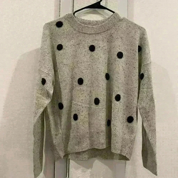 NWT MADEWELL Cashmere Sweatshirt in Donegal Dot Sz S - Picture 3 of 5